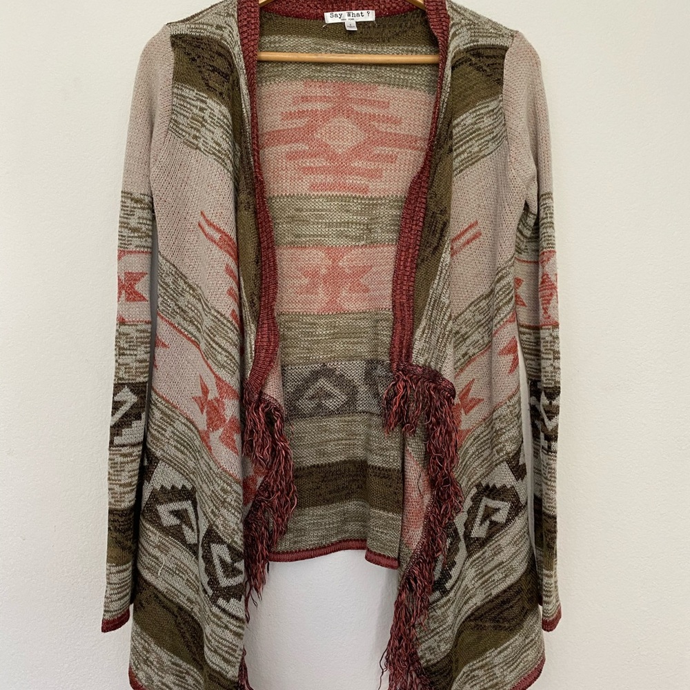 Boho Open Sweater cardigan with Tassel detail